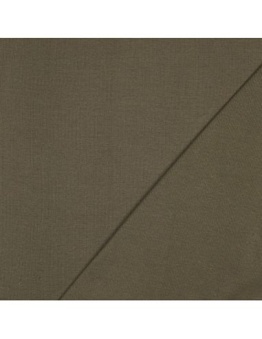 Tissu jersey bord côte côtelé - Kaki