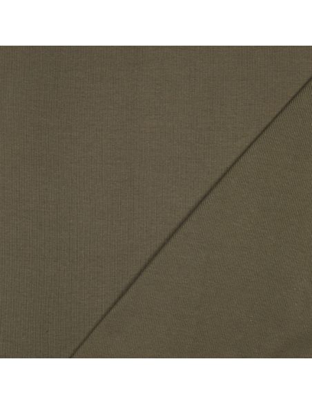 Tissu jersey bord côte côtelé - Kaki