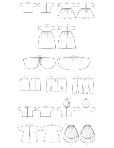 Patron de vêtement pour poupée - Butterick 6606