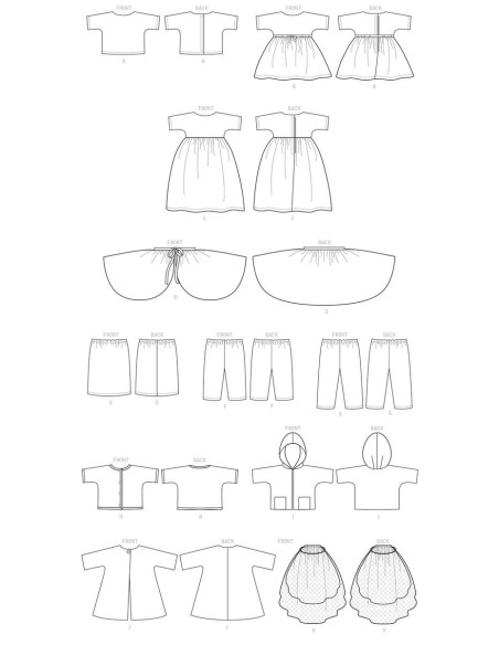 Patron de vêtement pour poupée - Butterick 6606