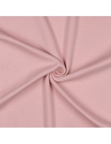 Tissu jersey bord côte côtelé - Blush