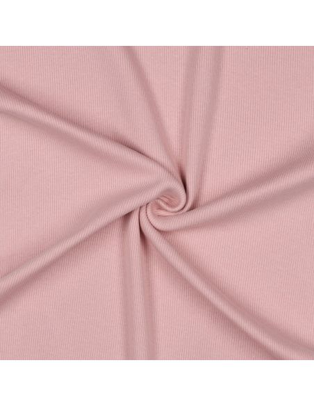 Tissu jersey bord côte côtelé - Blush