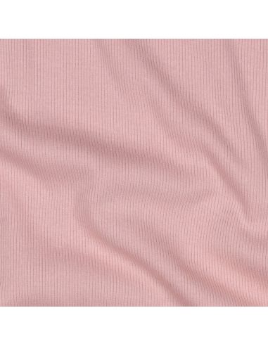 Tissu jersey bord côte côtelé - Blush