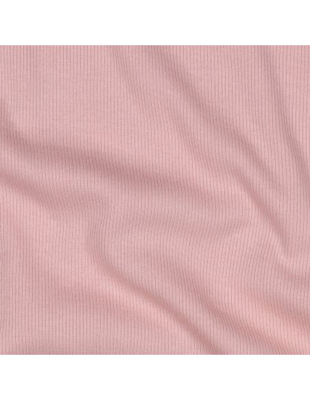 Tissu jersey bord côte côtelé - Blush