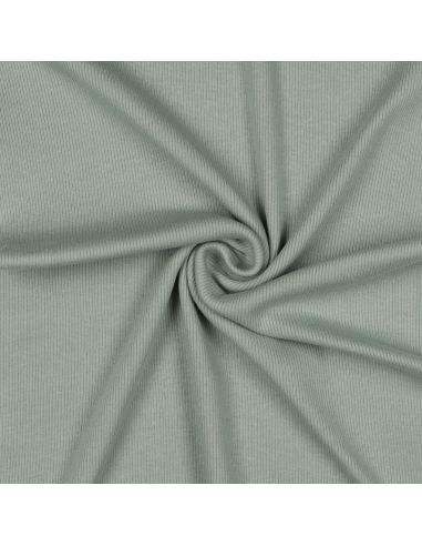 Tissu jersey bord côte côtelé - Vert de gris