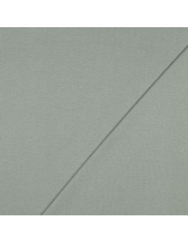 Tissu jersey bord côte côtelé - Vert de gris