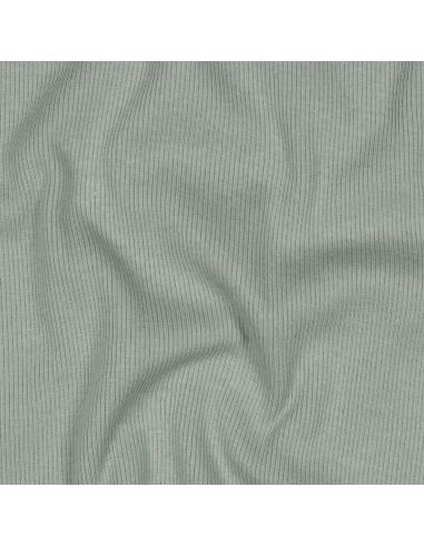 Tissu jersey bord côte côtelé - Vert de gris