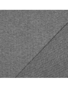 Tissu maille tricot côtelé lurex - Gris argenté 2