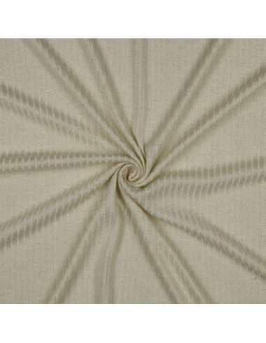 Tissu maille tricot côtelé lurex - Écru doré