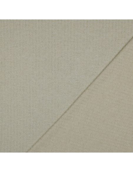 Tissu maille tricot côtelé lurex - Écru doré