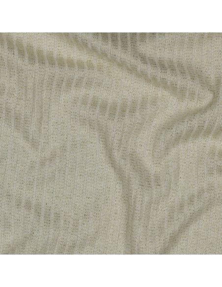 Tissu maille tricot côtelé lurex - Écru doré