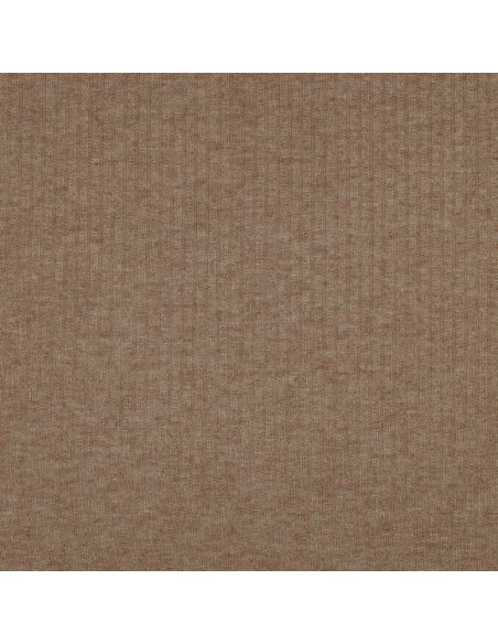Tissu maille tricot côtelé lurex - Beige doré