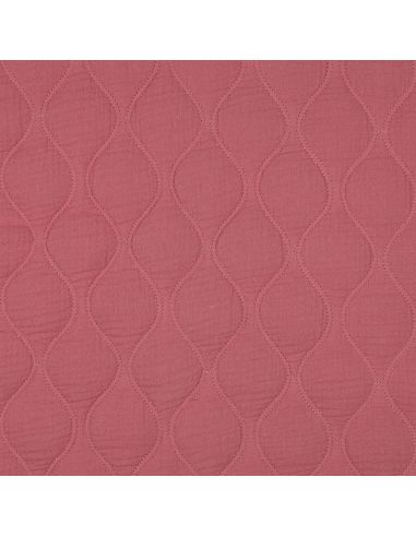 Tissu matelassé double gaze - Framboise