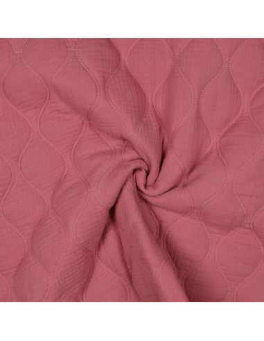 Tissu matelassé double gaze - Framboise