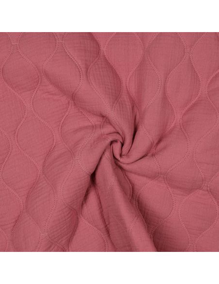 Tissu matelassé double gaze - Framboise