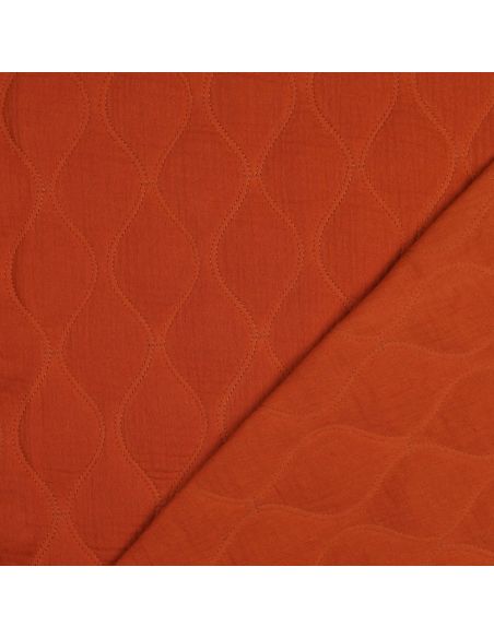 Tissu matelassé double gaze - Rouille