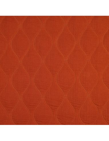 Tissu matelassé double gaze - Rouille