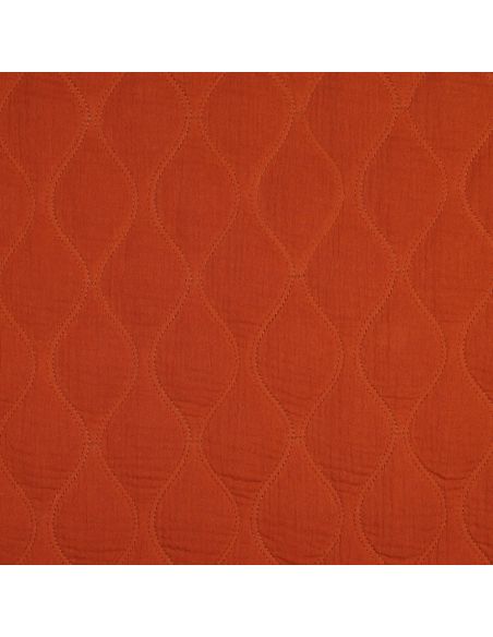 Tissu matelassé double gaze - Rouille