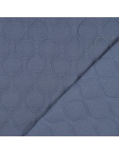 Tissu matelassé double gaze - Bleu jeans