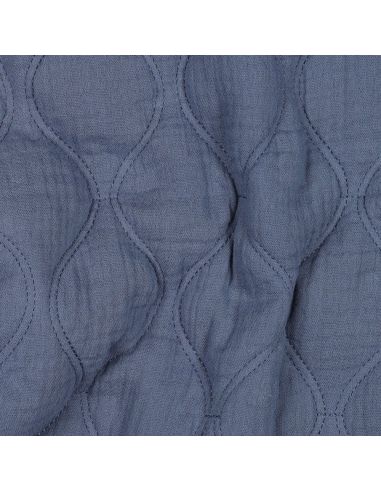 Tissu matelassé double gaze - Bleu jeans