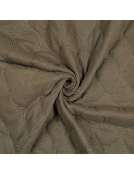 Tissu matelassé double gaze - Kaki
