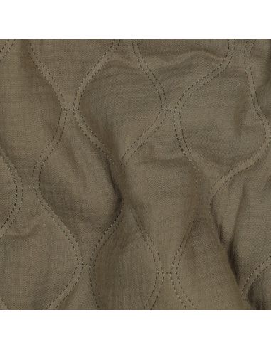 Tissu matelassé double gaze - Kaki
