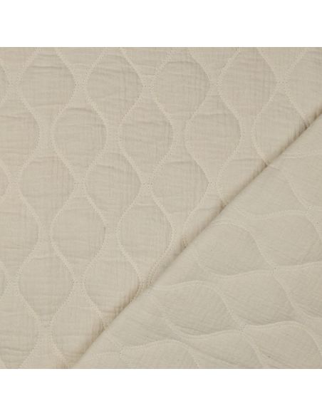 Tissu matelassé double gaze - Naturel
