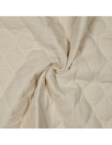 Tissu matelassé double gaze - Naturel