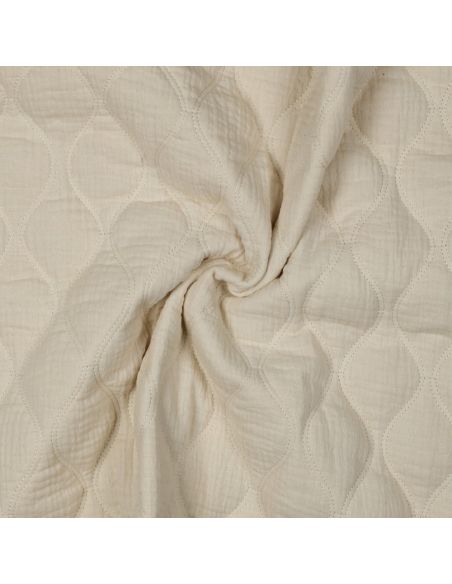 Tissu matelassé double gaze - Naturel