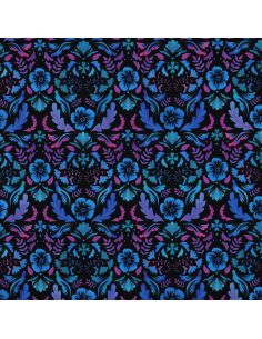 Tissu jersey imprimé Clara - Fond noir 2