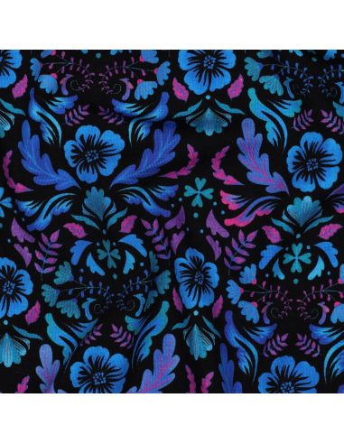 Tissu jersey imprimé Clara - Fond noir