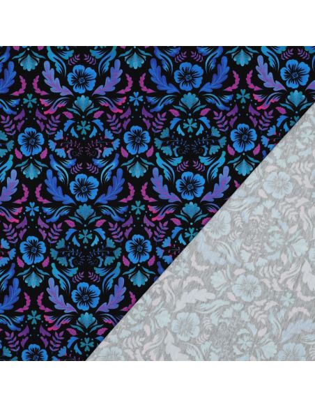 Tissu jersey imprimé Clara - Fond noir