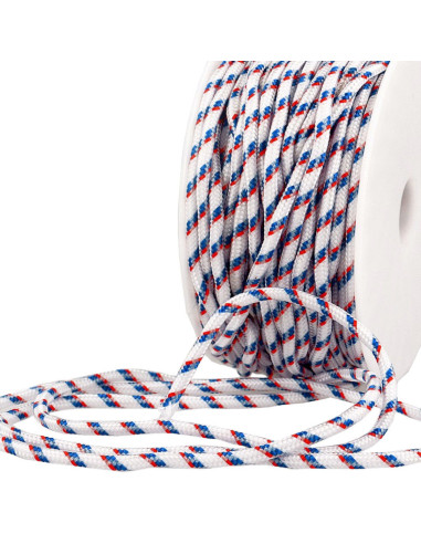 Cordon multicolore sport - Blanc, bleu et rouge