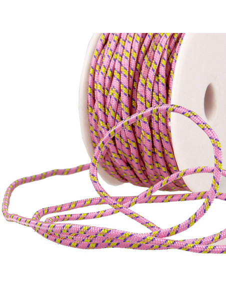 Cordon multicolore sport - Rose, jaune et violet