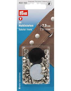 Set de 20 rivets tubulaires avec outil de perçage 3-4 mm