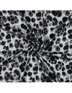 Tissu viscose effet satiné - Animal noir