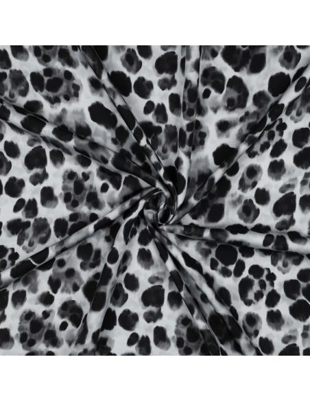 Tissu viscose effet satiné - Animal noir