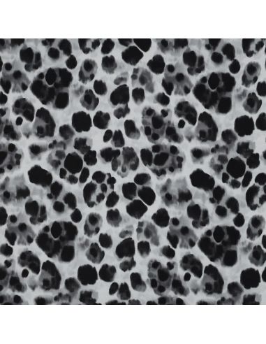 Tissu viscose effet satiné - Animal noir