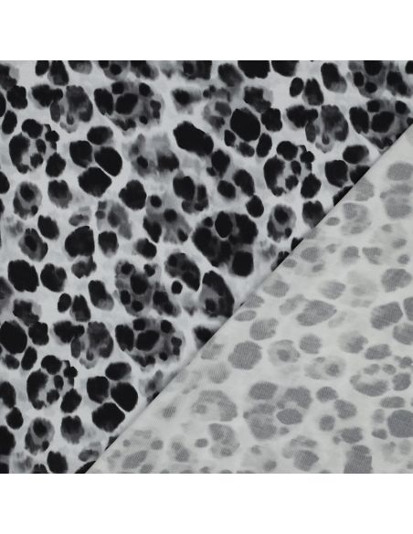 Tissu viscose effet satiné - Animal noir