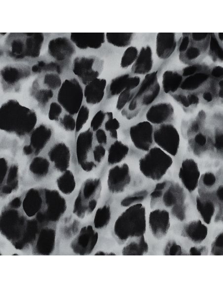 Tissu viscose effet satiné - Animal noir