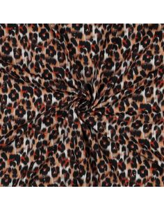 Tissu viscose lurex - Animal marron