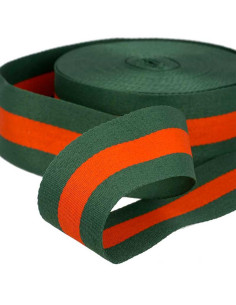 Galon stripes 40 mm - Vert et rouge