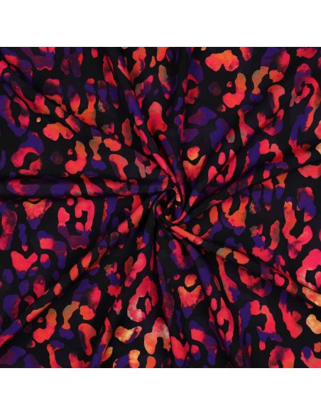 Tissu viscose - Sauvage fond noir