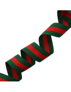 Galon stripes 40 mm - Vert et rouge 2