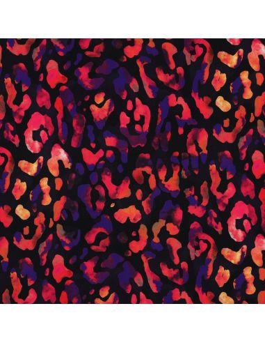 Tissu viscose - Sauvage fond noir