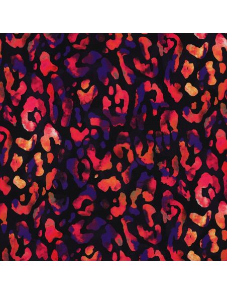Tissu viscose - Sauvage fond noir