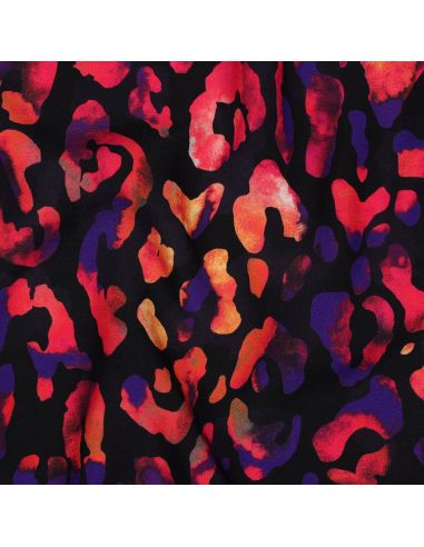 Tissu viscose - Sauvage fond noir
