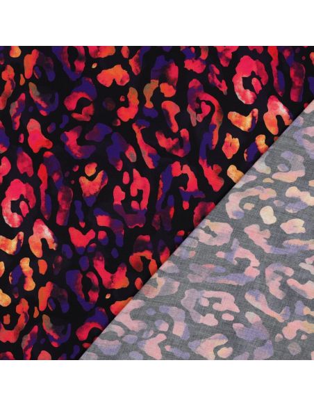 Tissu viscose - Sauvage fond noir