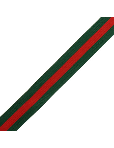 Galon stripes 40 mm - Vert et rouge