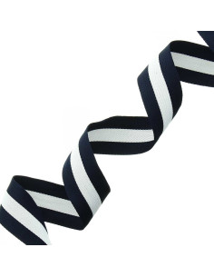 Galon stripes 40 mm - Bleu marine et blanc 2
